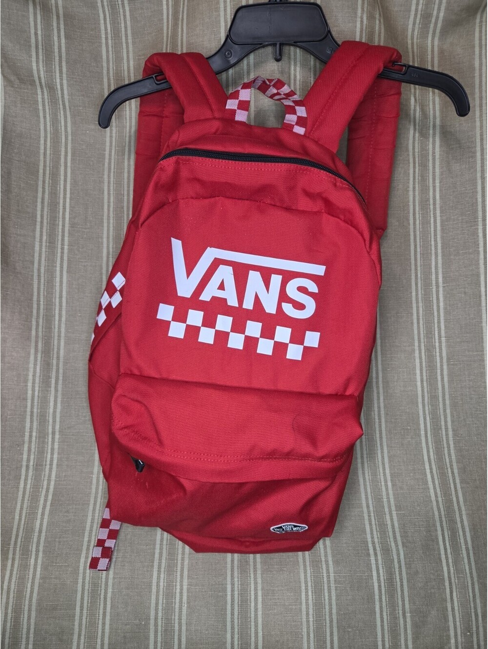 Vans Street Sport Realm Backpack Red White Logo Checkerboard